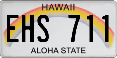 HI license plate EHS711
