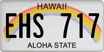 HI license plate EHS717