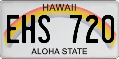 HI license plate EHS720