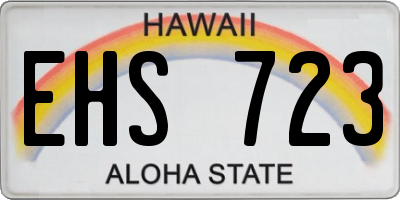 HI license plate EHS723
