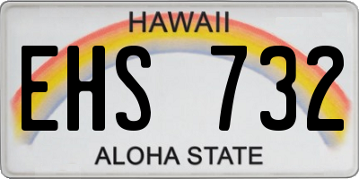 HI license plate EHS732