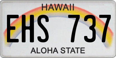 HI license plate EHS737