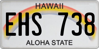 HI license plate EHS738
