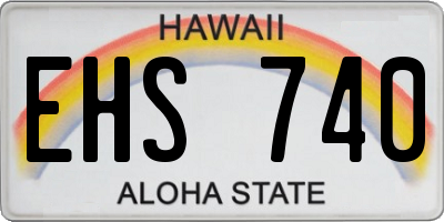 HI license plate EHS740