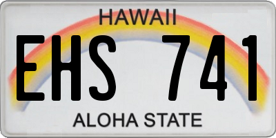 HI license plate EHS741