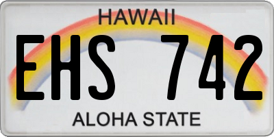 HI license plate EHS742