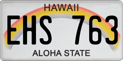 HI license plate EHS763
