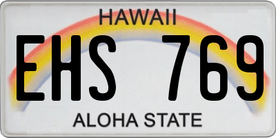 HI license plate EHS769