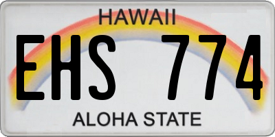 HI license plate EHS774