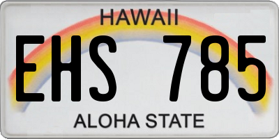HI license plate EHS785