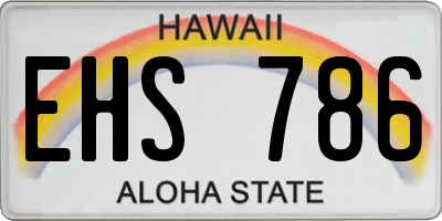 HI license plate EHS786