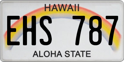 HI license plate EHS787