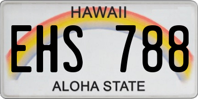 HI license plate EHS788