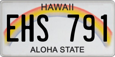 HI license plate EHS791