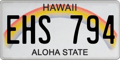 HI license plate EHS794