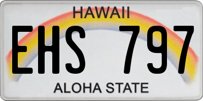 HI license plate EHS797