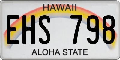 HI license plate EHS798