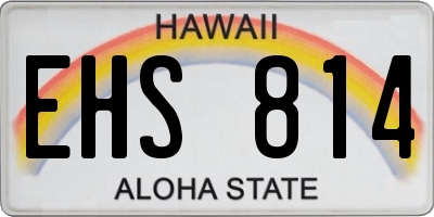 HI license plate EHS814