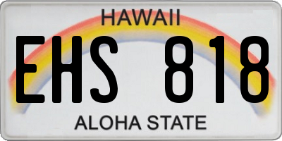 HI license plate EHS818