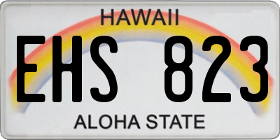 HI license plate EHS823