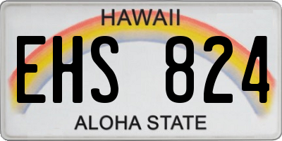 HI license plate EHS824