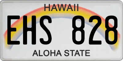 HI license plate EHS828