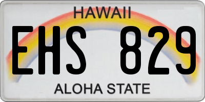 HI license plate EHS829