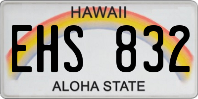 HI license plate EHS832