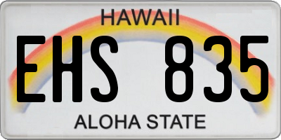 HI license plate EHS835