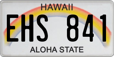 HI license plate EHS841