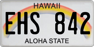 HI license plate EHS842