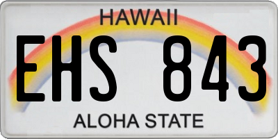 HI license plate EHS843