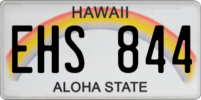 HI license plate EHS844