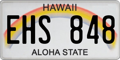 HI license plate EHS848