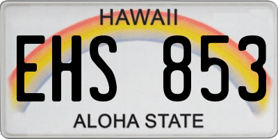 HI license plate EHS853