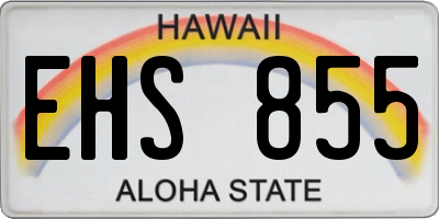 HI license plate EHS855