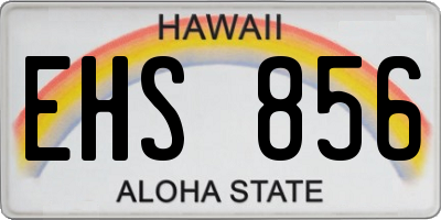 HI license plate EHS856