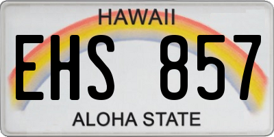 HI license plate EHS857