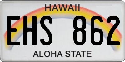 HI license plate EHS862