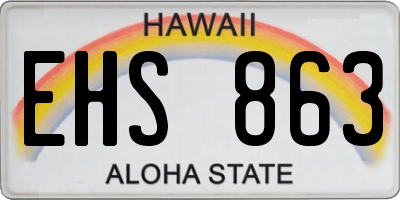 HI license plate EHS863
