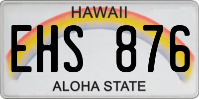 HI license plate EHS876