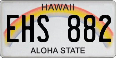 HI license plate EHS882