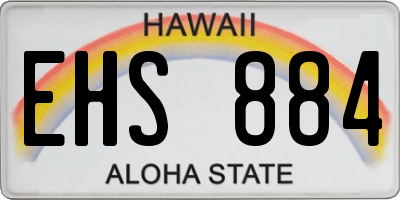 HI license plate EHS884