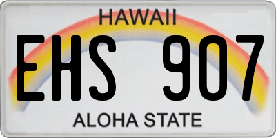 HI license plate EHS907