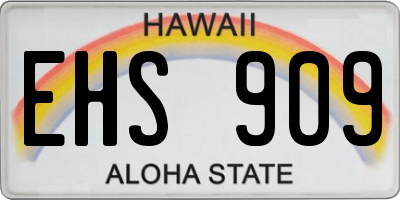 HI license plate EHS909