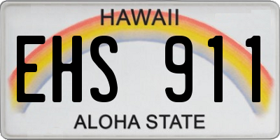 HI license plate EHS911