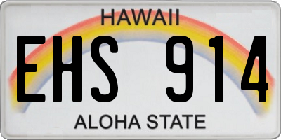 HI license plate EHS914