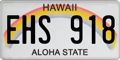 HI license plate EHS918