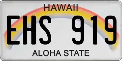 HI license plate EHS919