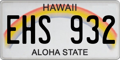 HI license plate EHS932
